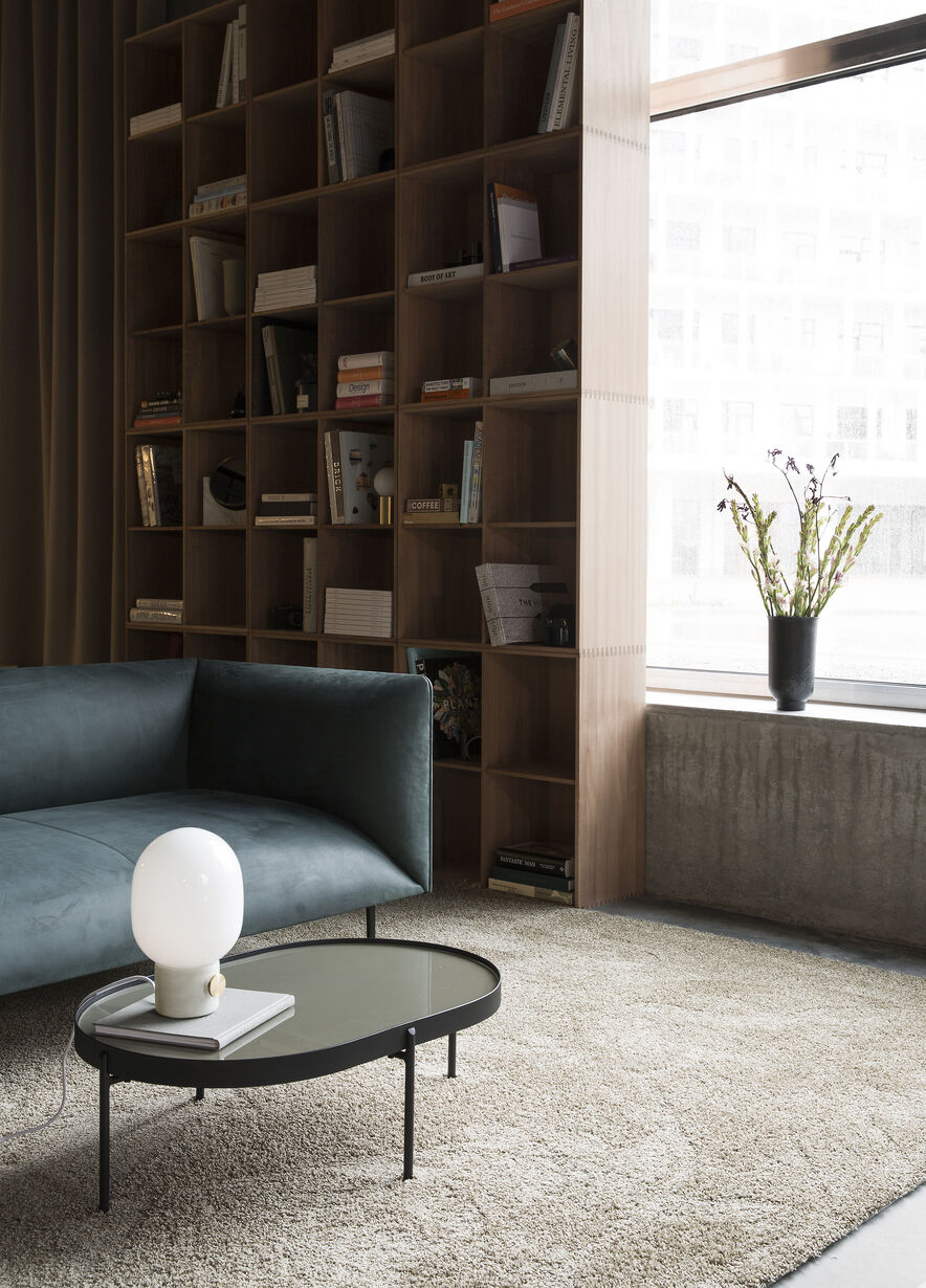 JWDA Concrete Lamp, Light Grey/Brass