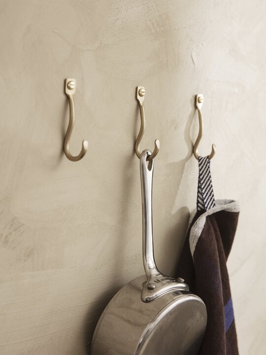 Curvature Hooks - Set of 3 - Brass