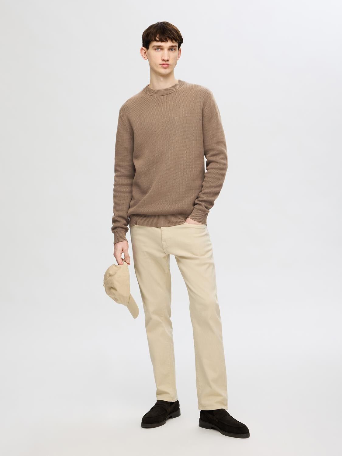 SLHDANE LS KNIT STRUCTURE CREW NECK