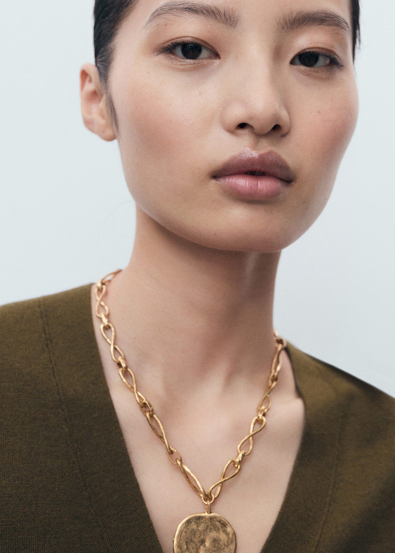 V-neck knitted cardigan