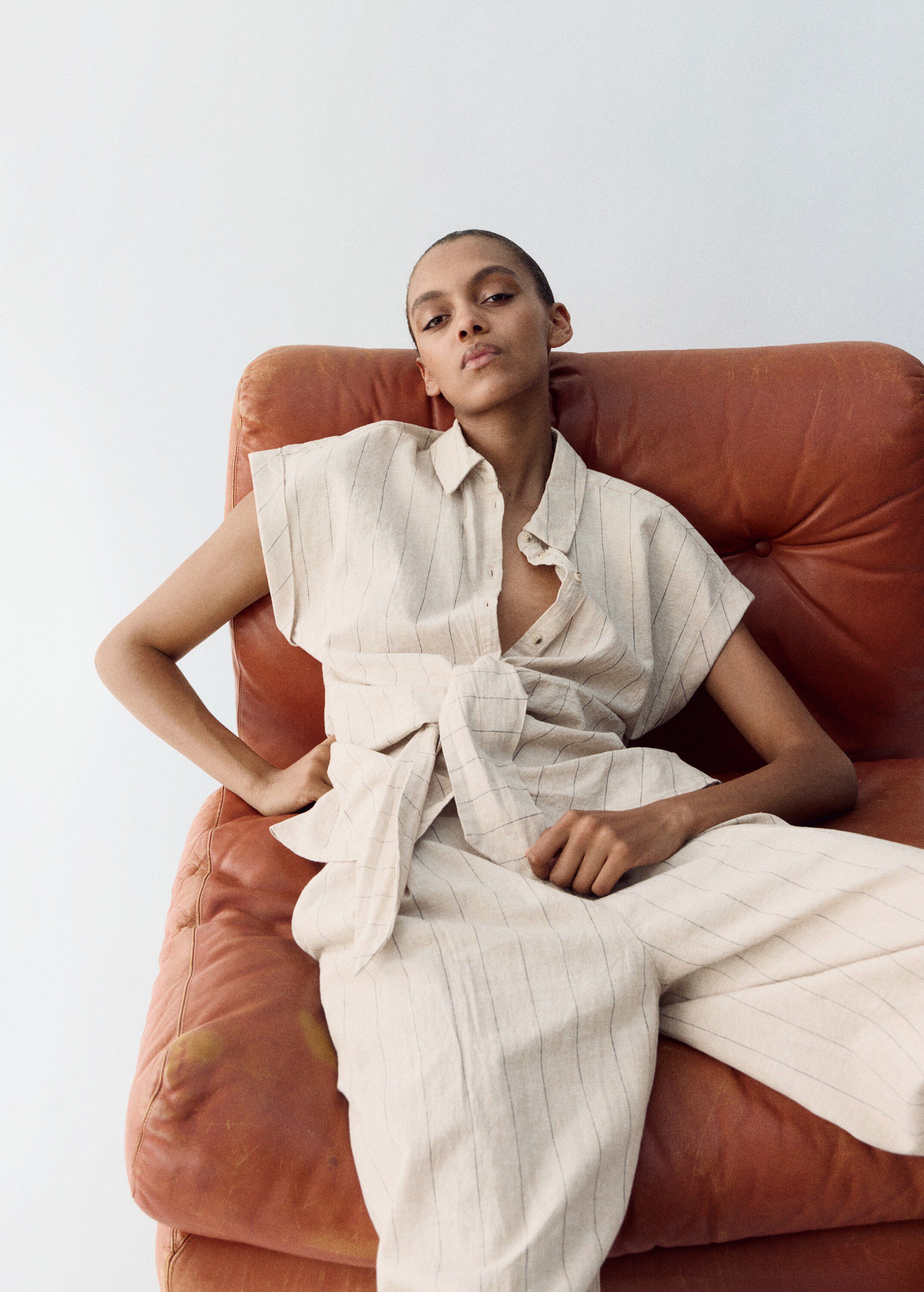 Linen pinstripe shirt