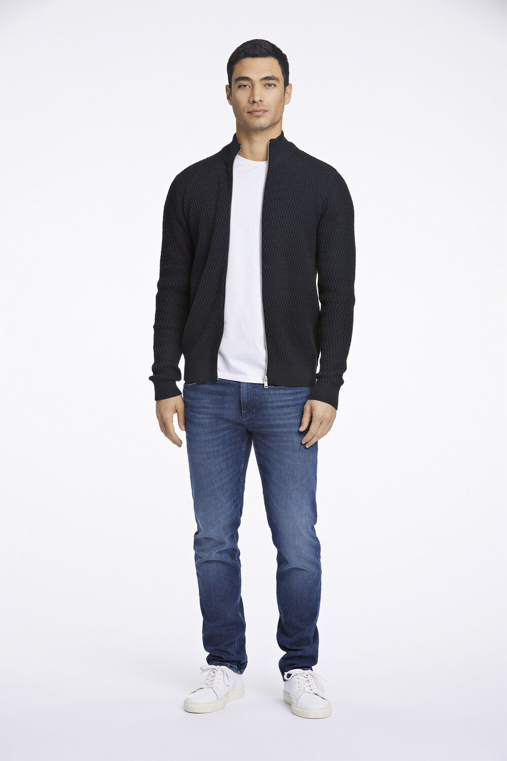 Zip through structure cardigan