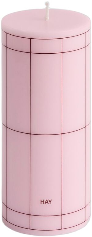 Column Candle-Small-Light pink with bordeaux grid