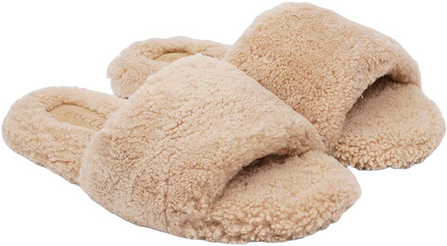 Y SHAN - SHEARLING OPEN SLIPPERS