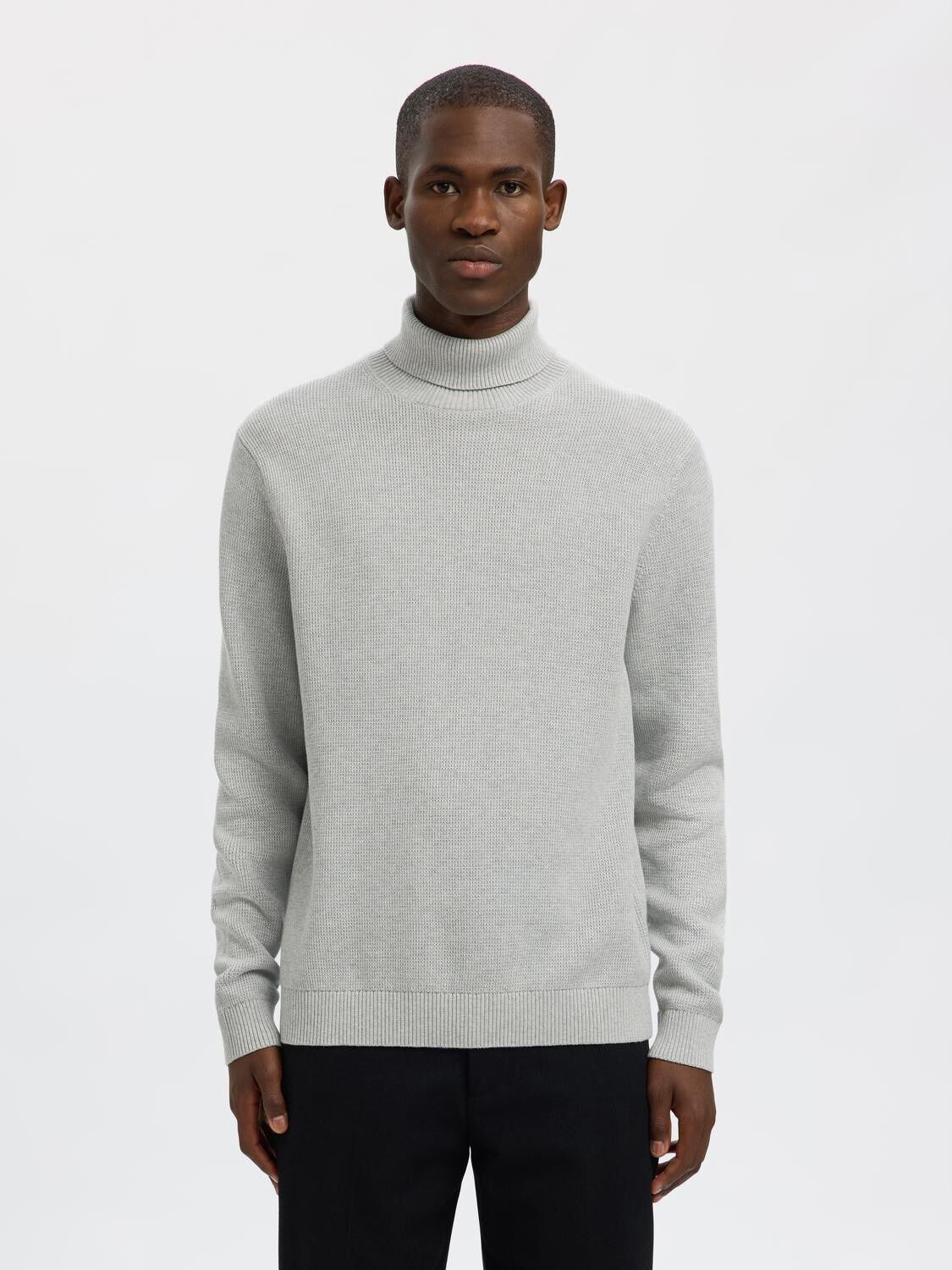 SLHDANE LS KNIT STRUCTURE ROLL NECK