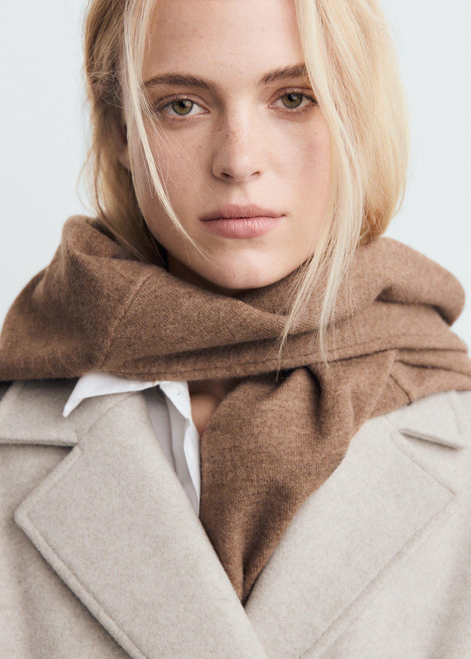 Double-breasted midi coat