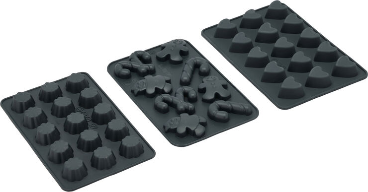 Chokladformar 3 delar Grått si