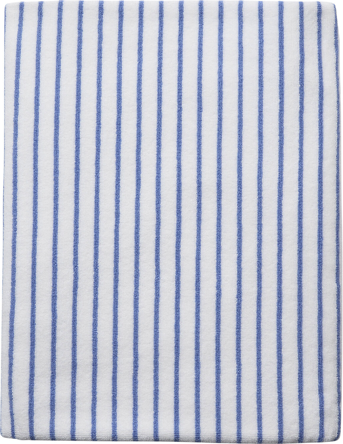 Beach towel 100x180cm smal strib lysebl&aring; GOTS