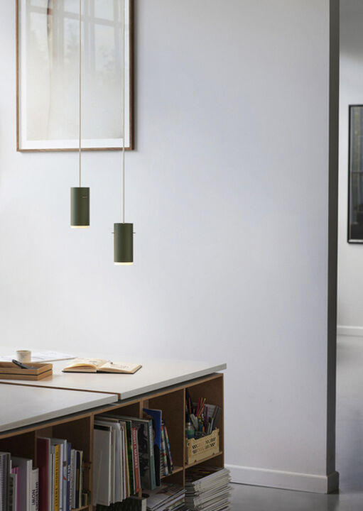 Tube Pendant, Pine Green, Large