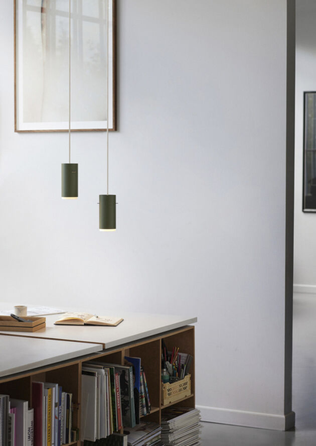 Tube Pendant, Pine Green, Large