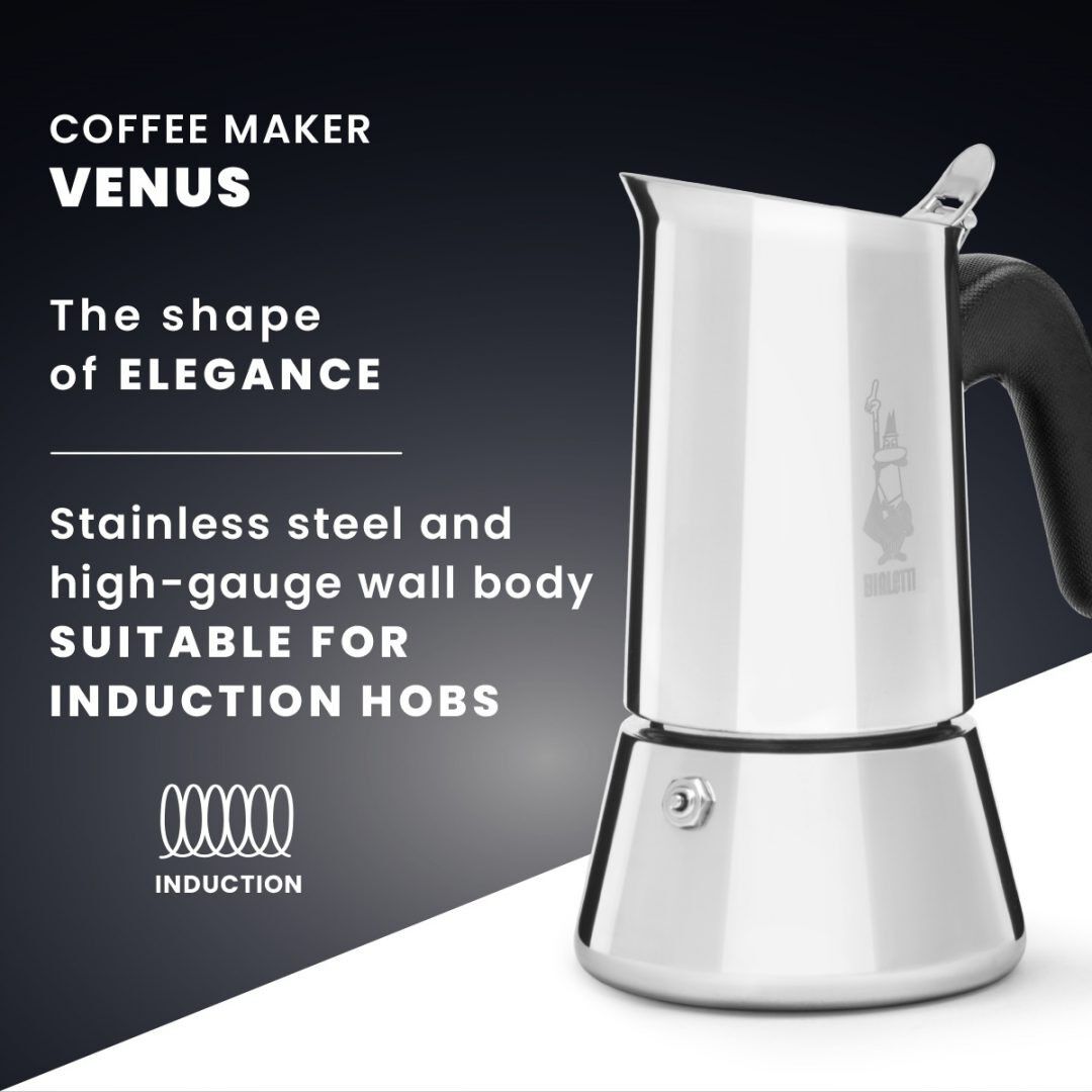 Espressokande Venus, 6 kop St&aring;l Bialetti