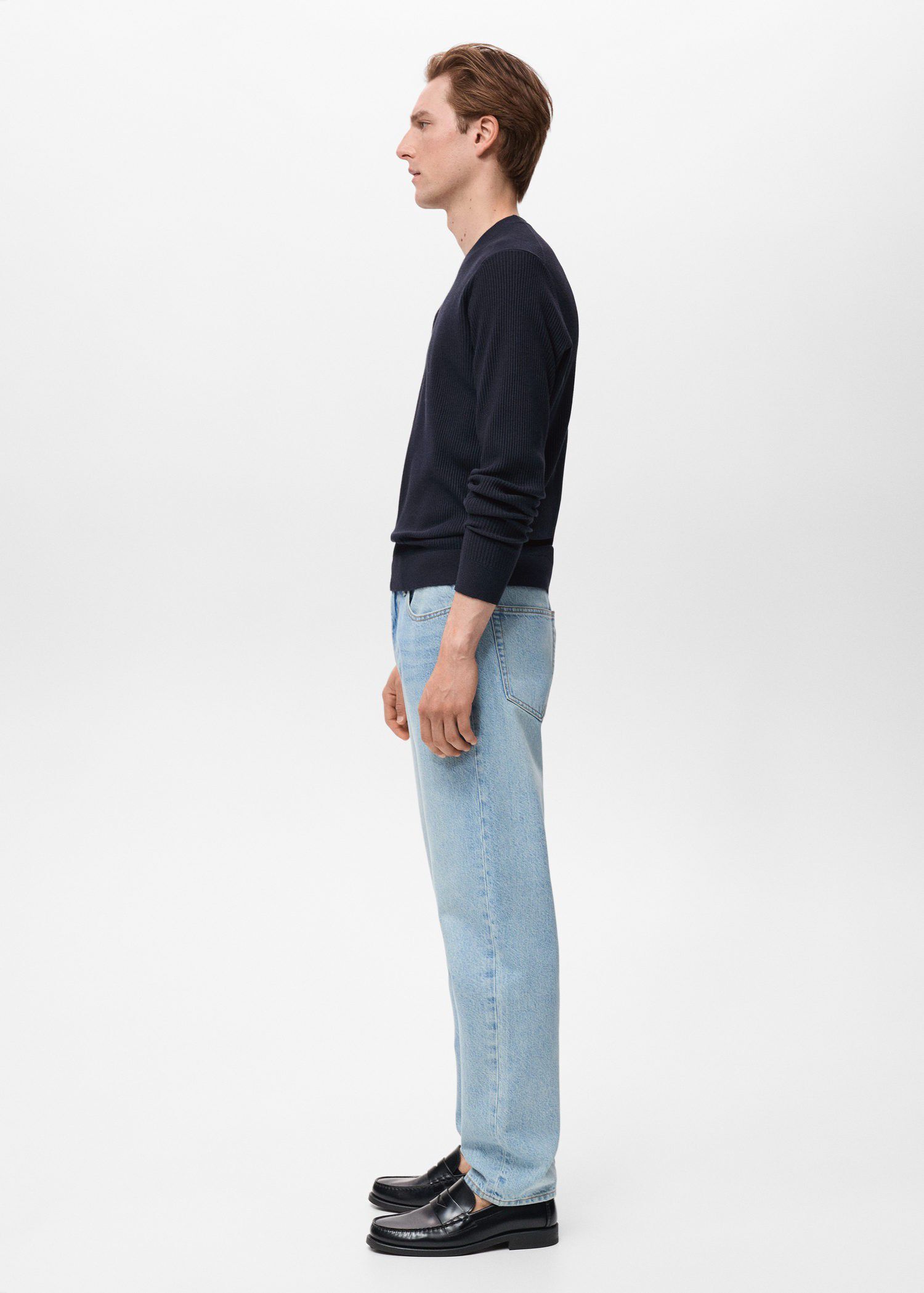 Fine rib-knit cotton sweater