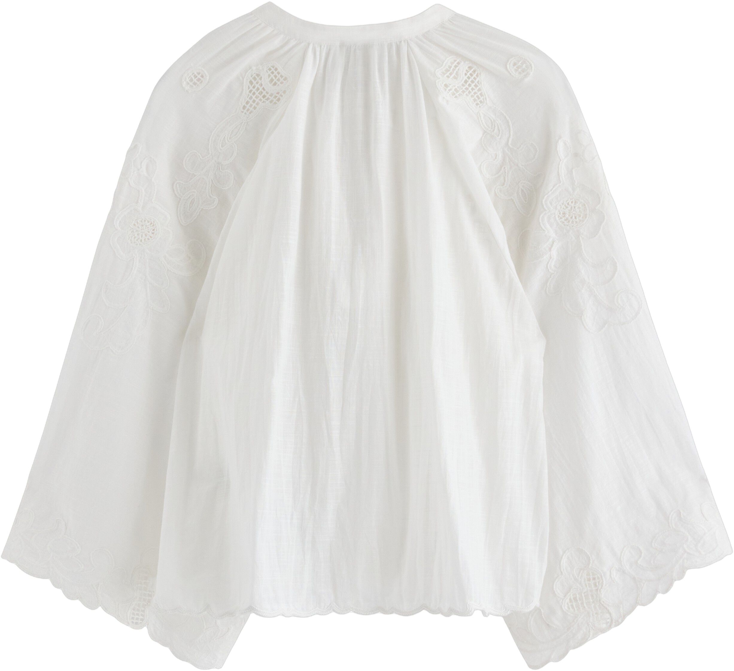 Embroidered blouse in woven cotton