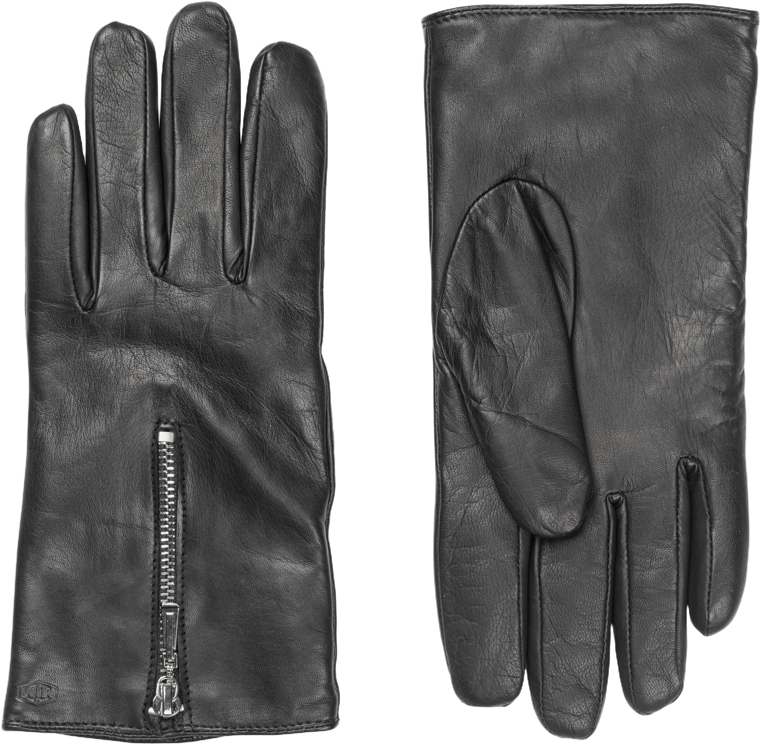 MJM Glove Zipper W Leather Black