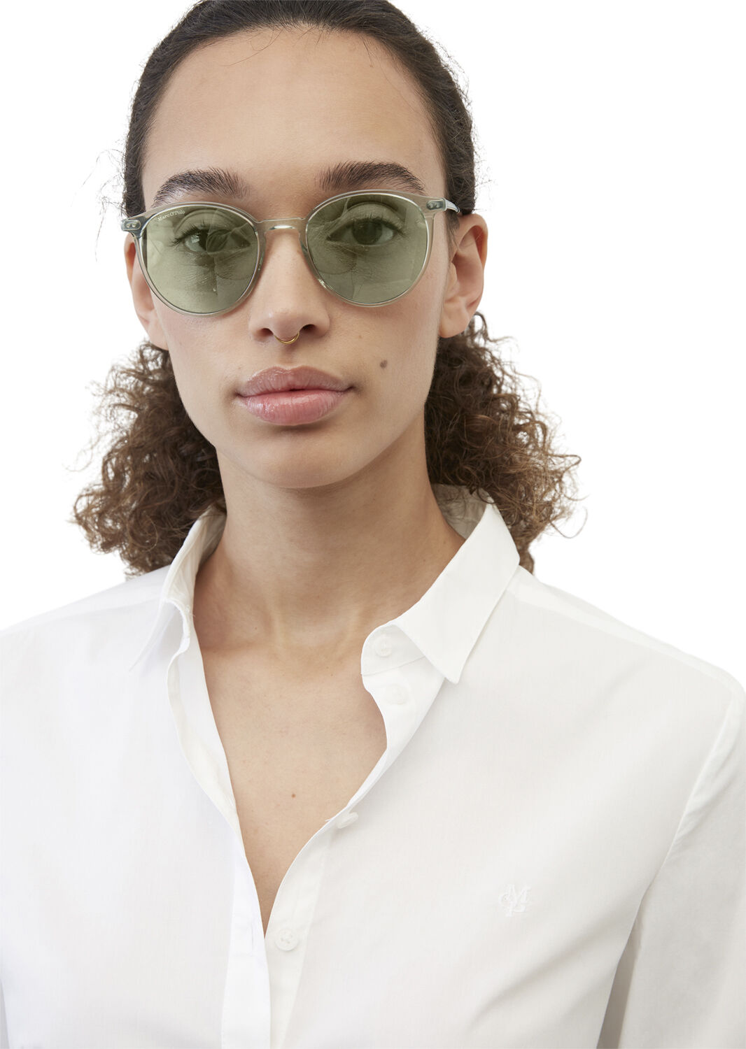 Blouse, kent collar, long sleeved,