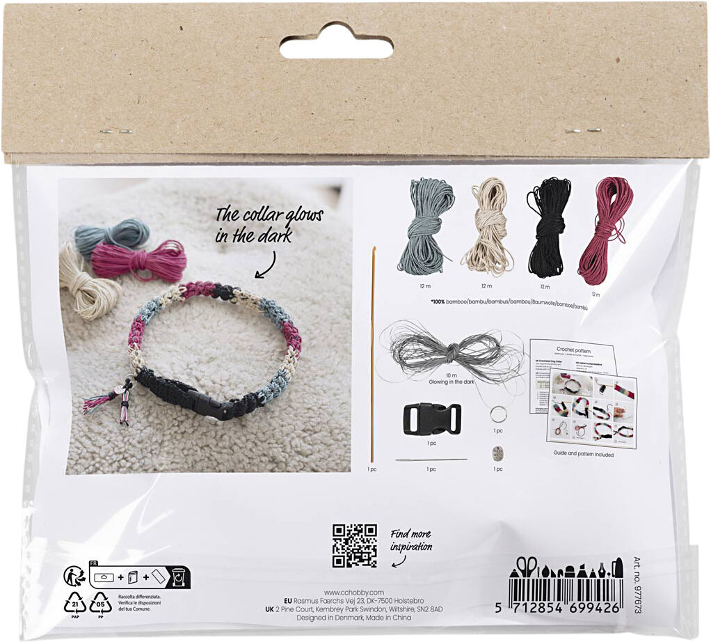 Mini DIY Kit H&aelig;kle, Hundehalsb&aring;nd