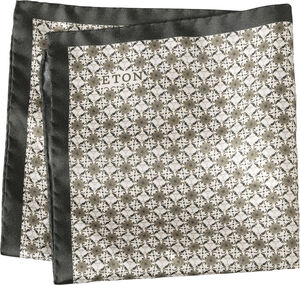 Mid Green Geometric Silk Pocket Square