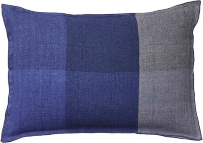 Cushion 40x60cm Linen Check Denim
