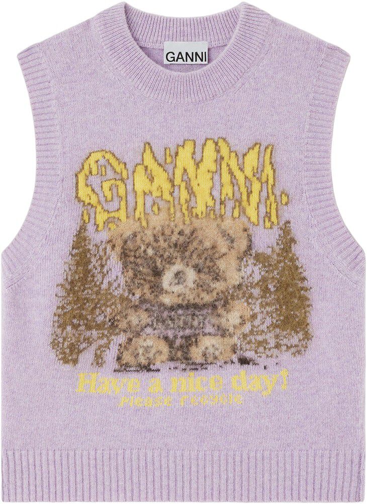 Graphic Wool Vest Teddy