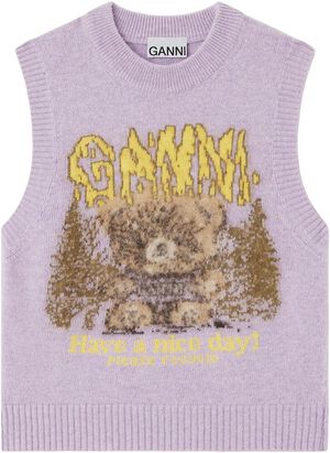 Graphic Wool Vest Teddy