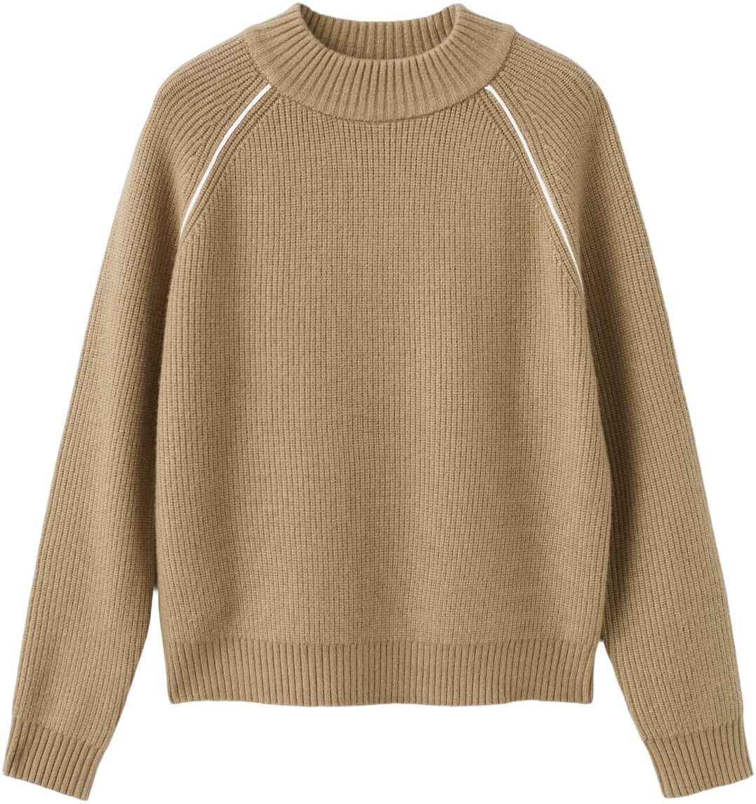 Knitted sweater with perkins neck