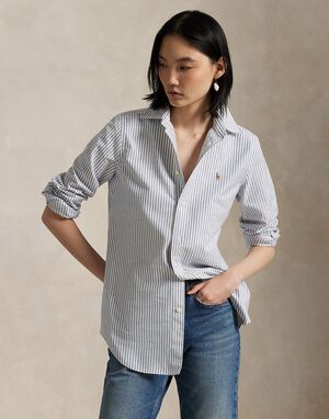 Stretch Slim Fit Striped Oxford Shirt