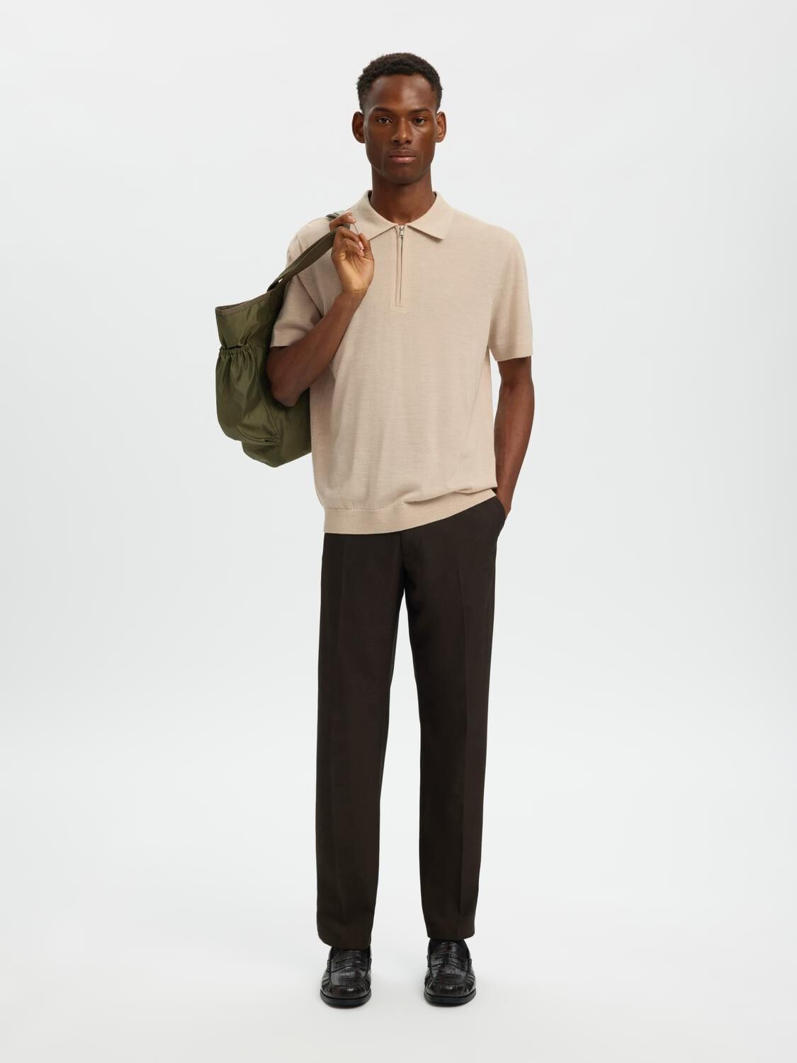 SLHTRAY SS KNIT HALF ZIP POLO NOOS