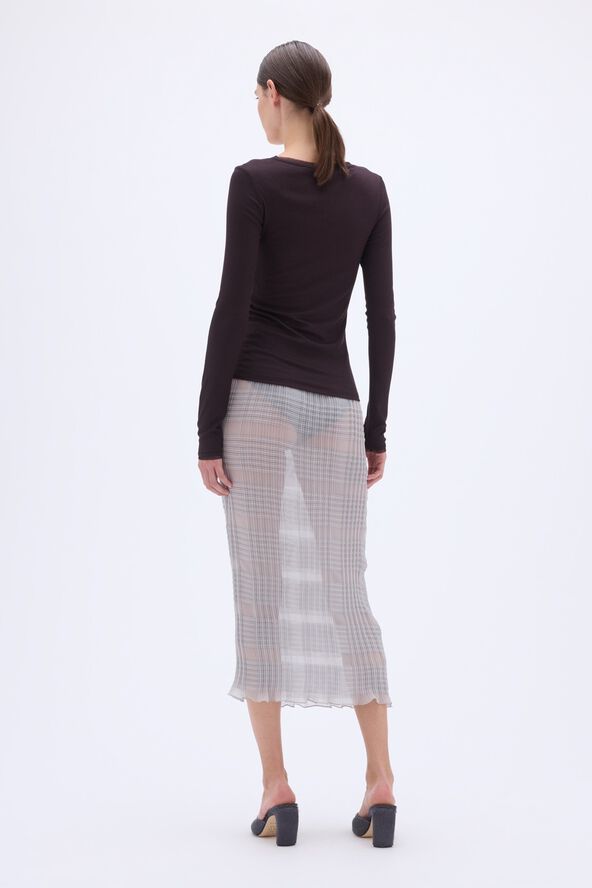 Mesh Trim Long Sleeve