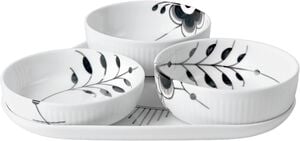 Sort Mega Riflet Serveringssæt 4 dele