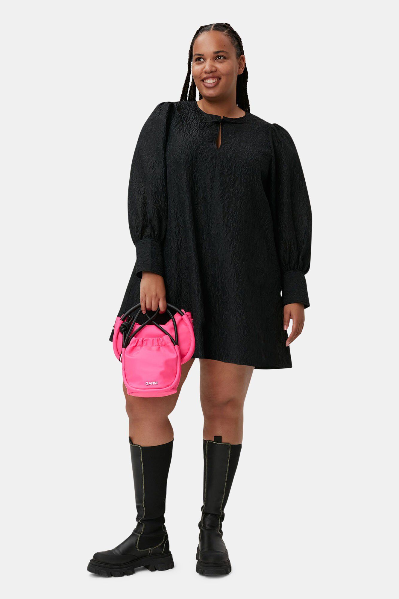 Minikl&auml;nning i jacquardtyg