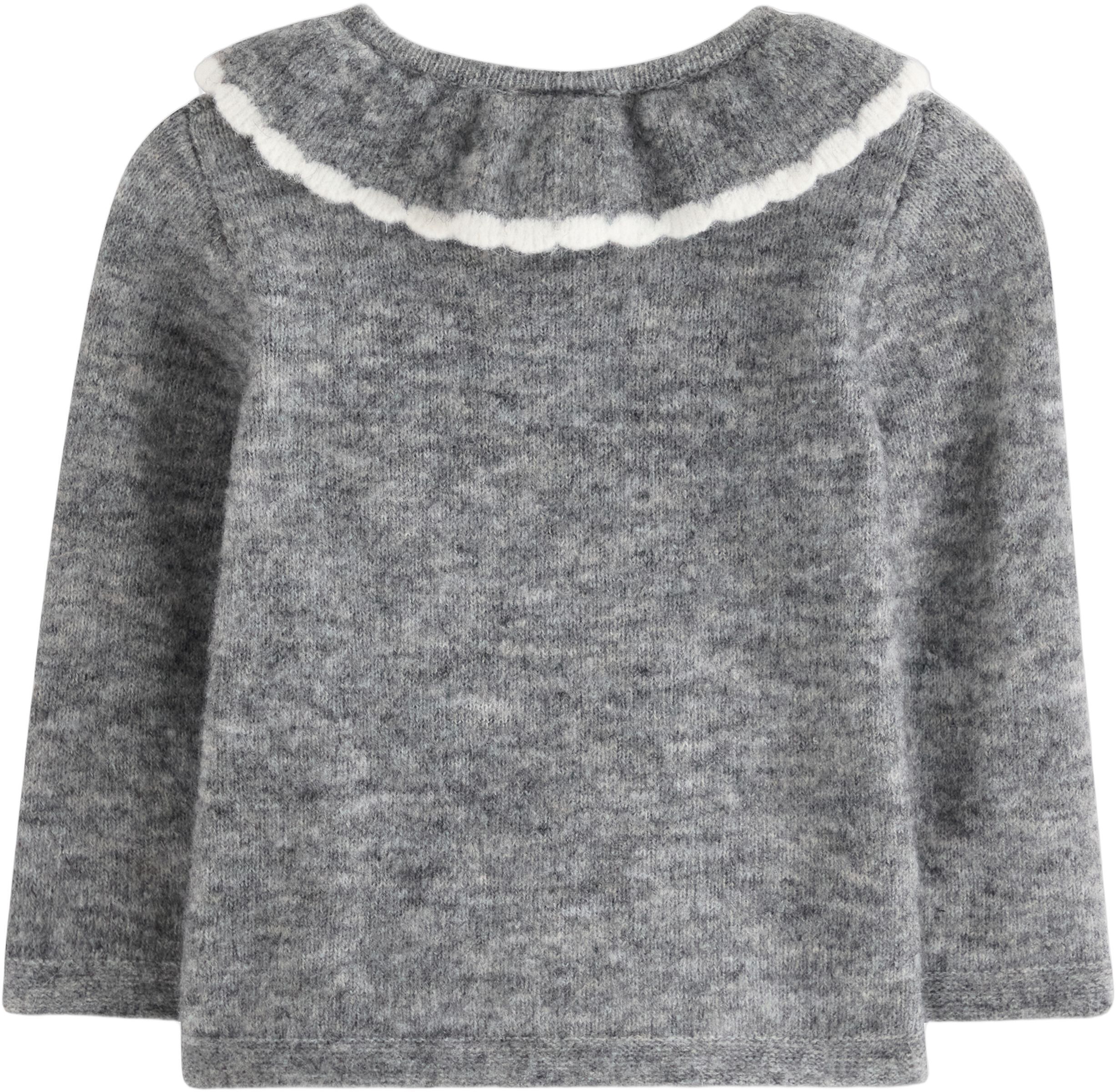 Strikket cardigan med krage og knap