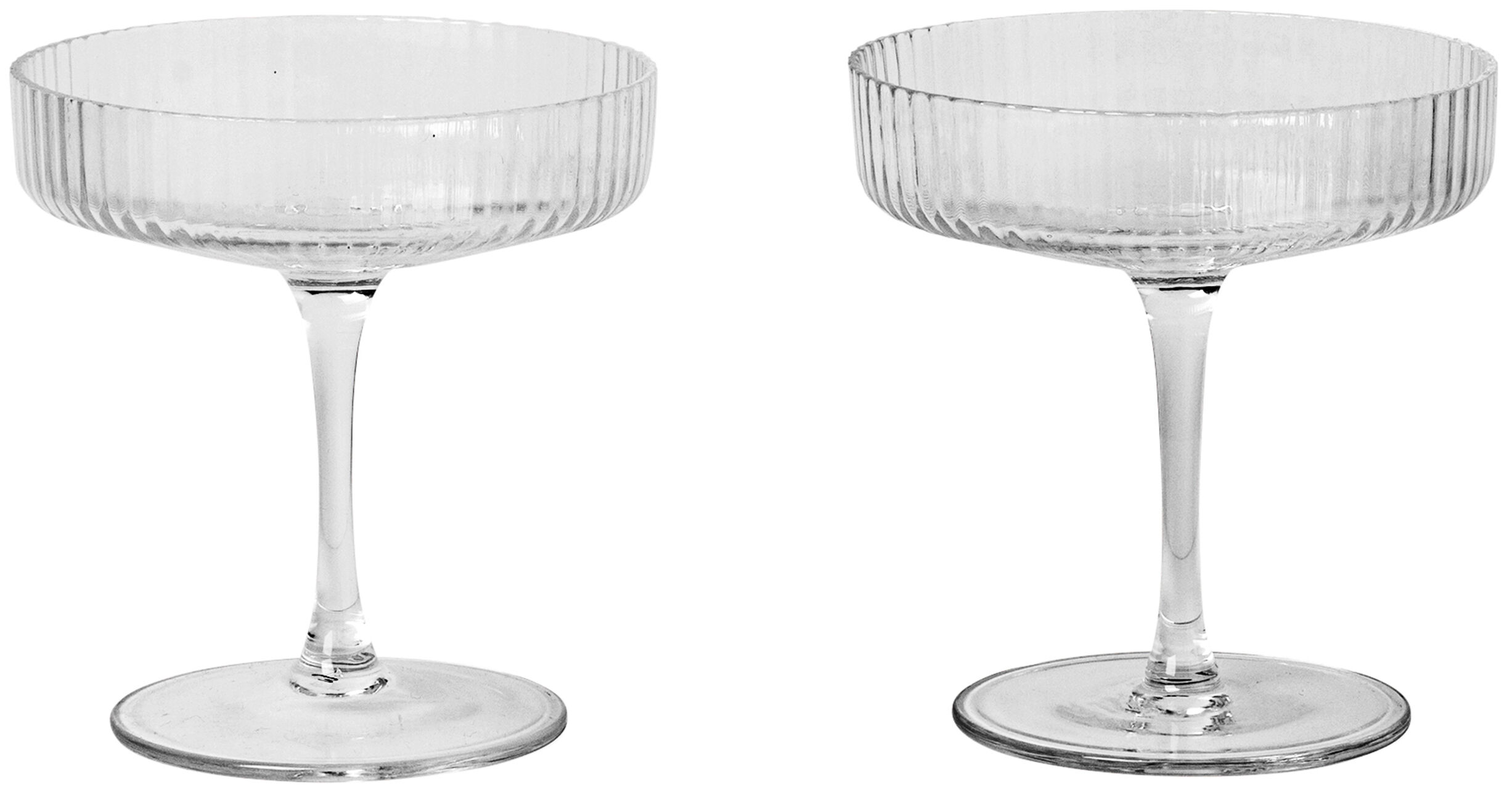 Ripple Champagne Saucers - Set of 2 - Clear