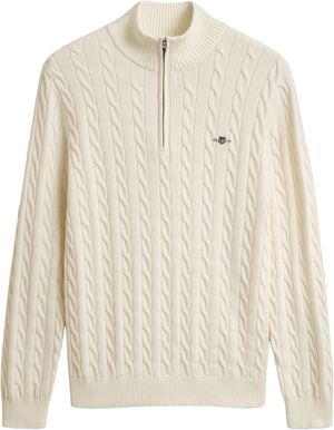 COTTON CABLE HALF ZIP