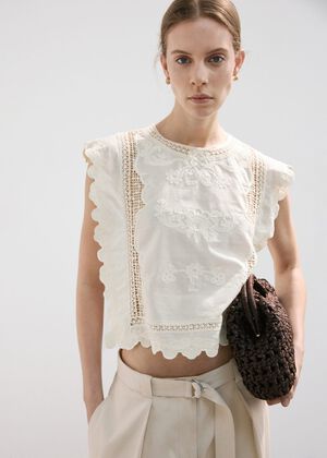 Cotton top with embroidered details