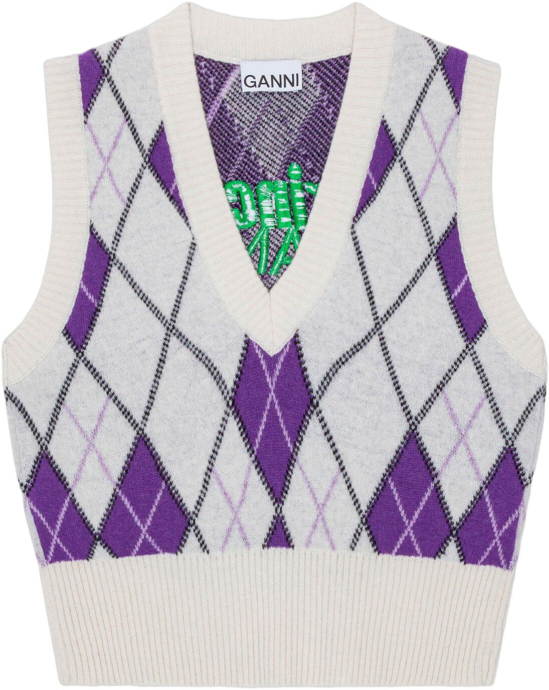 Graphic Harlequin V-neck Vest
