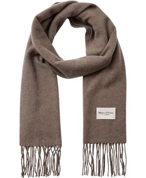 Scarf, woven wool, long fringes, so