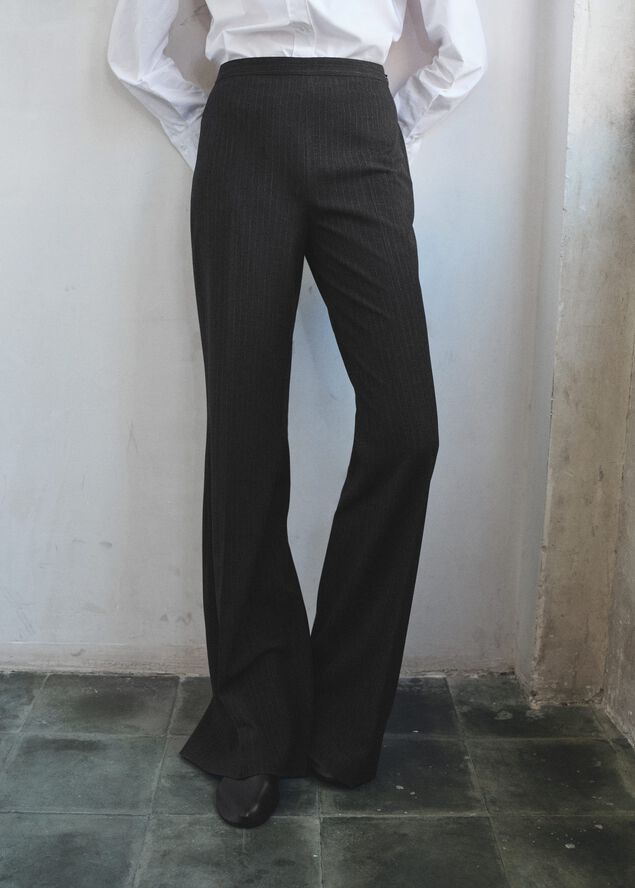 Pinstripe suit trousers