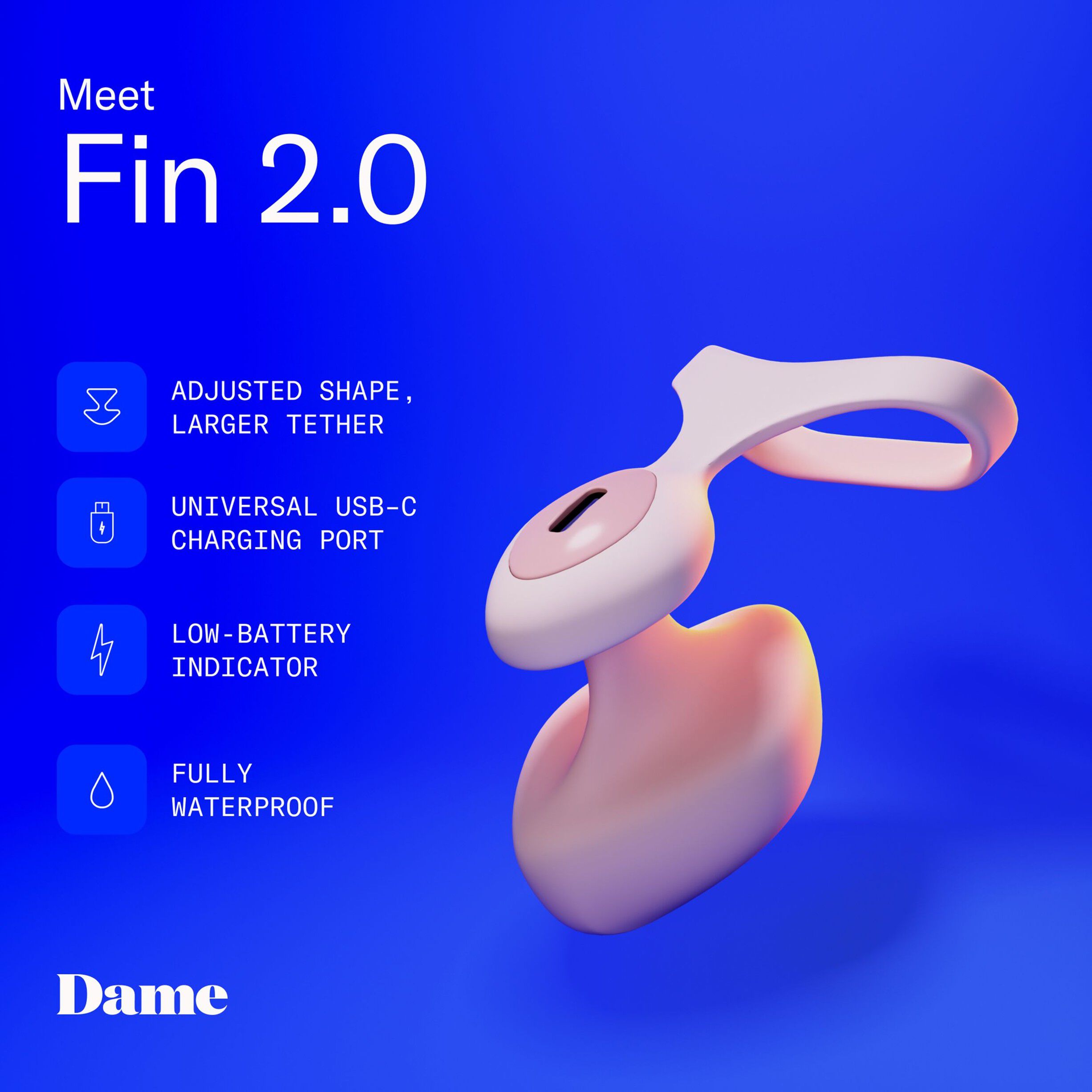 Dame - Fin 2. 0 Finger Vibrator Quartz