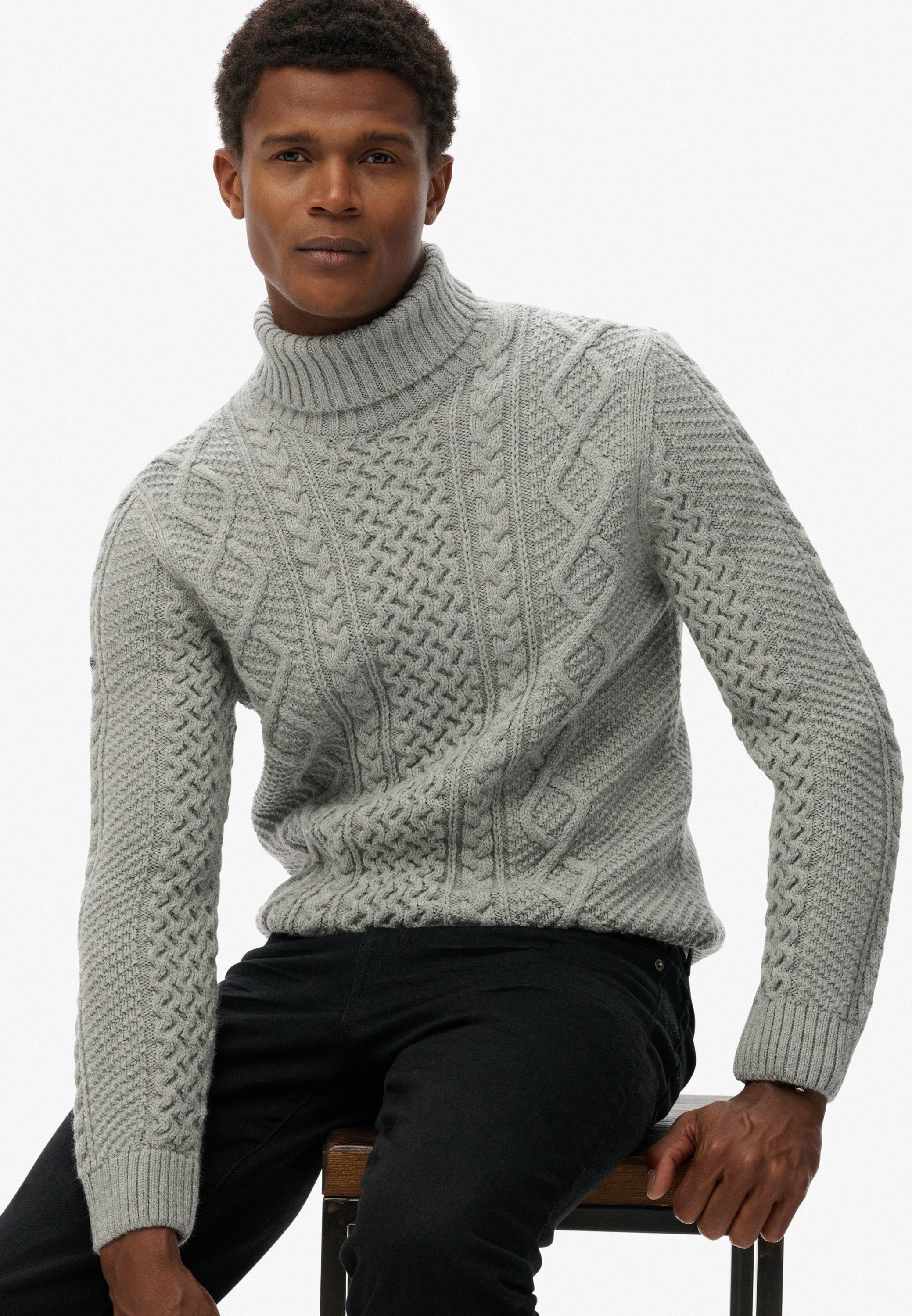 JACOB CABLE ROLL NECK JUMPER