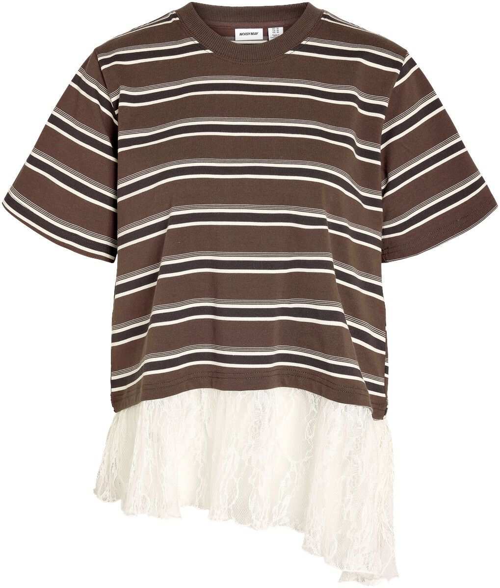 Nmember Ss Stripe Lace Top