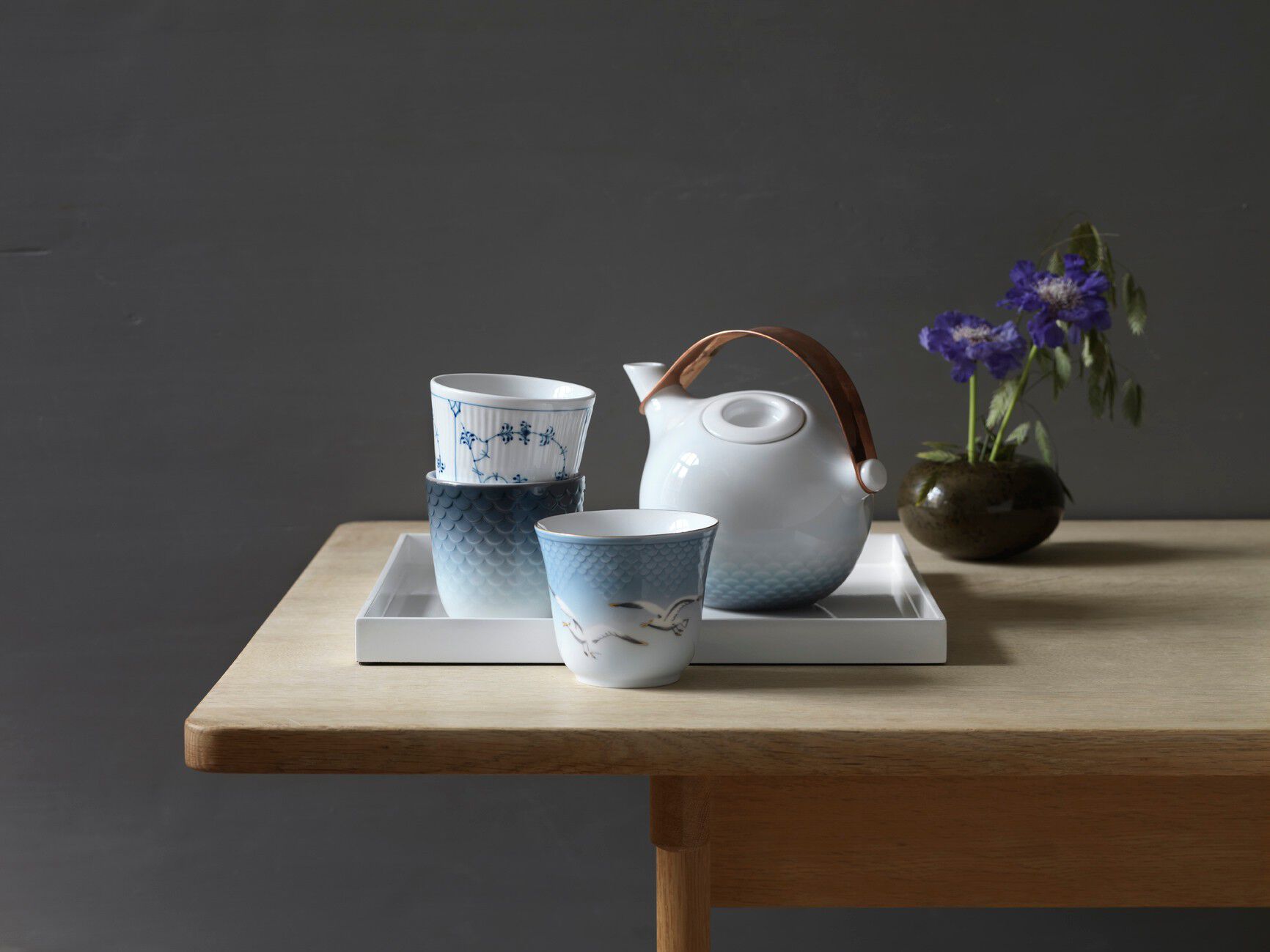 Blue Fluted Plain termomugg 26 cl