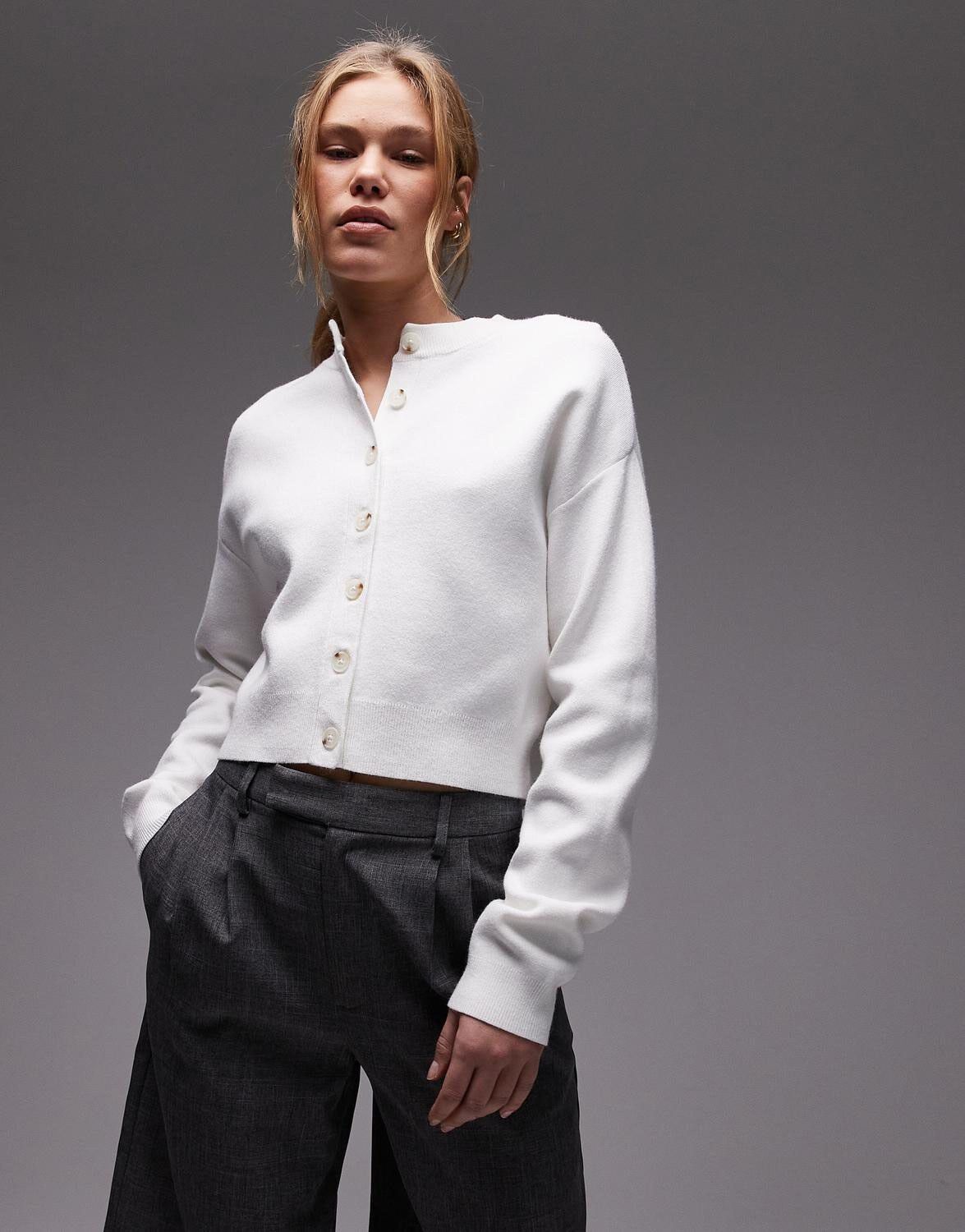 Tscompact Ls V-Neck Cardigan Noos