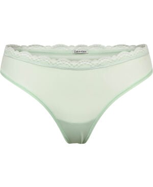 Lace Waistband Microfibre Thong