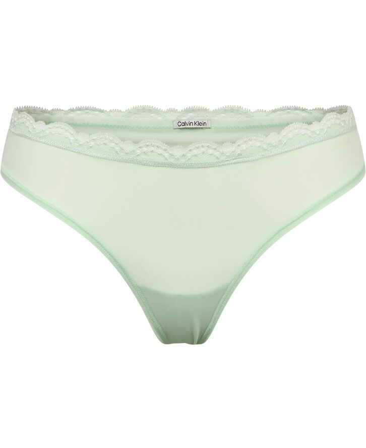 Lace Waistband Microfibre Thong