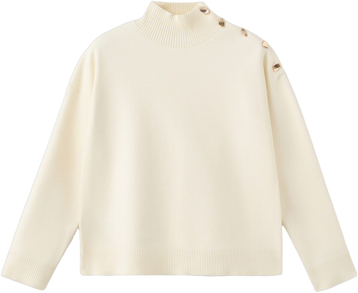 Perkins neck sweater with metallic