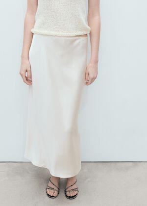 Midi satin skirt
