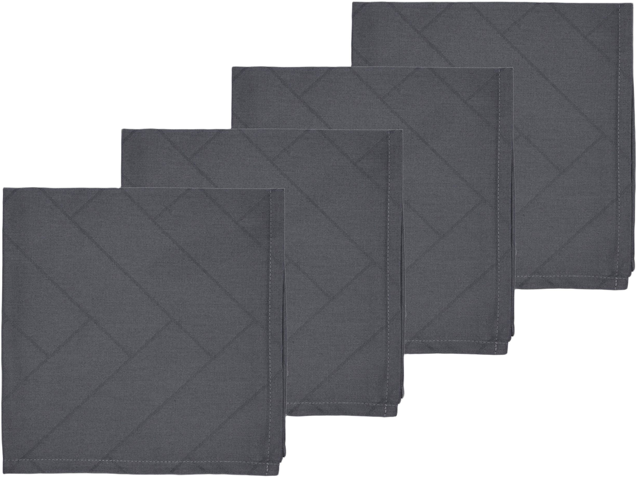 Tygservett 4-pack Tiles Damast Ash