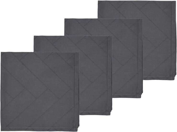 Tygservett 4-pack Tiles Damast Ash