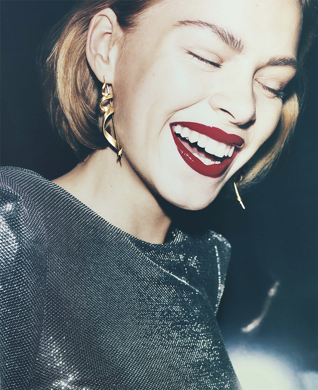 Ringlet, earring, gold-plated sterling silver