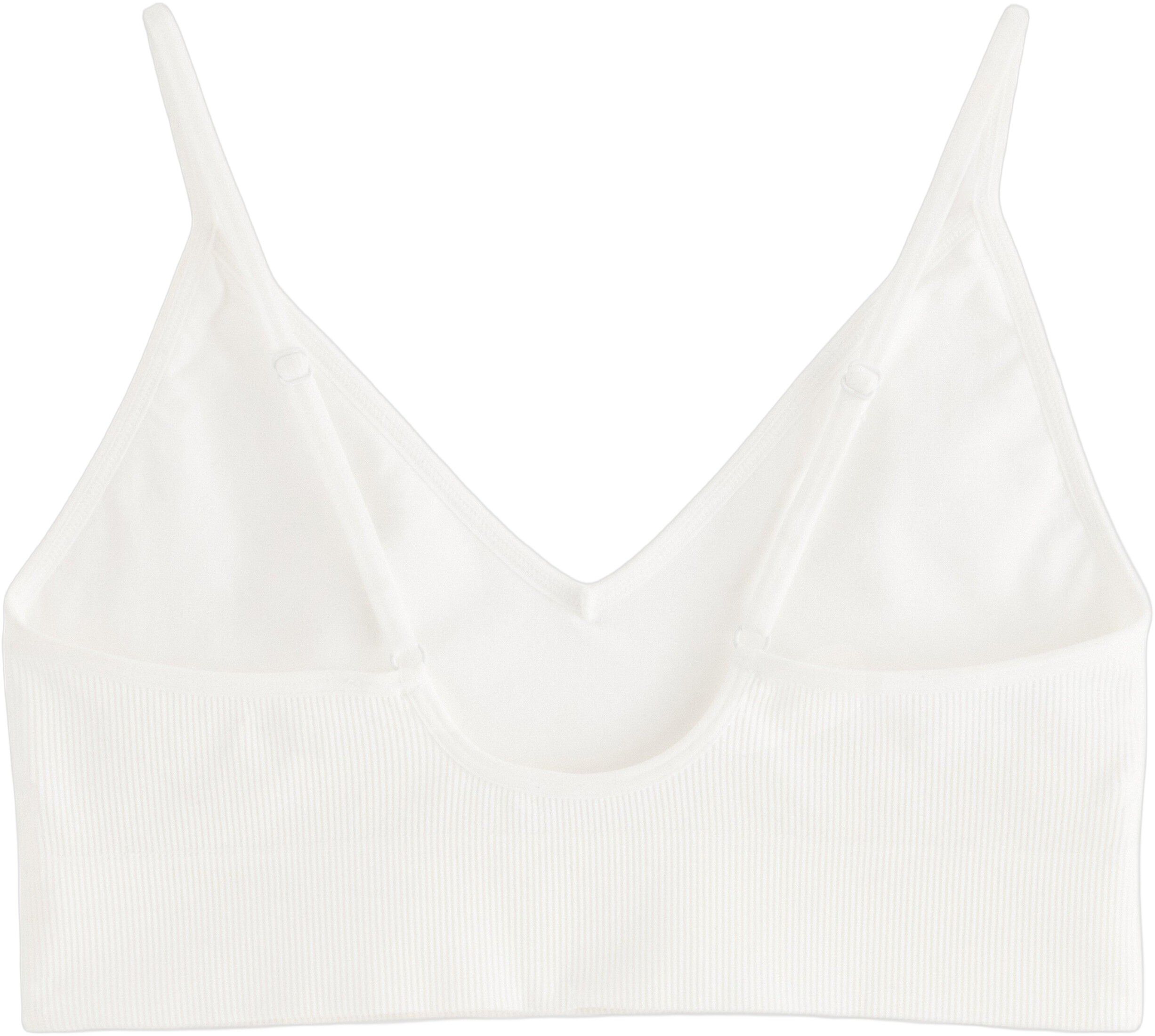 Mjuk ribbad bh utan s&ouml;mmar med v-ringning